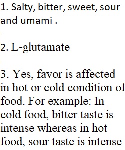 Nutrition and Sensory Homework